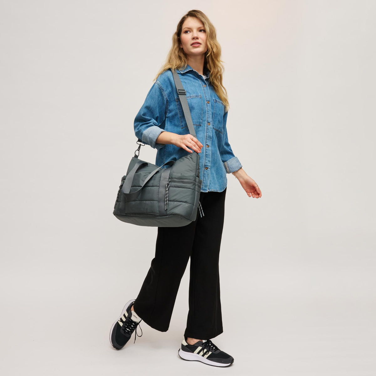 Woman wearing Carbon Urban Expressions Everywhere Tote 840504209932 View 4 | Carbon