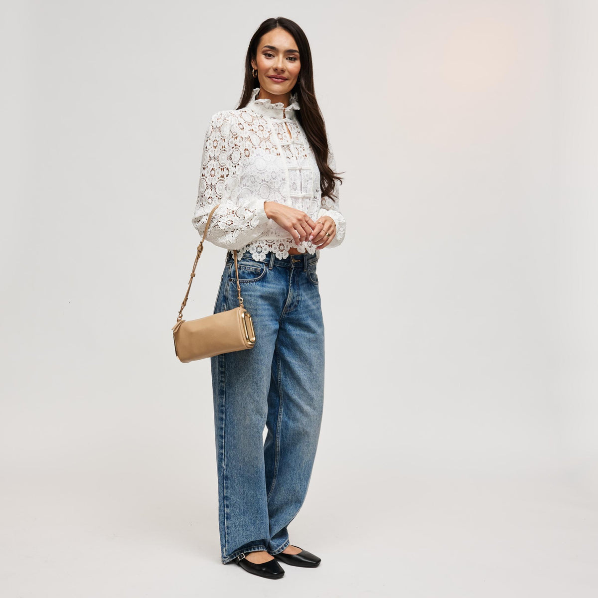 Woman wearing Natural Urban Expressions Luciana Shoulder Bag 840504211645 View 4 | Natural