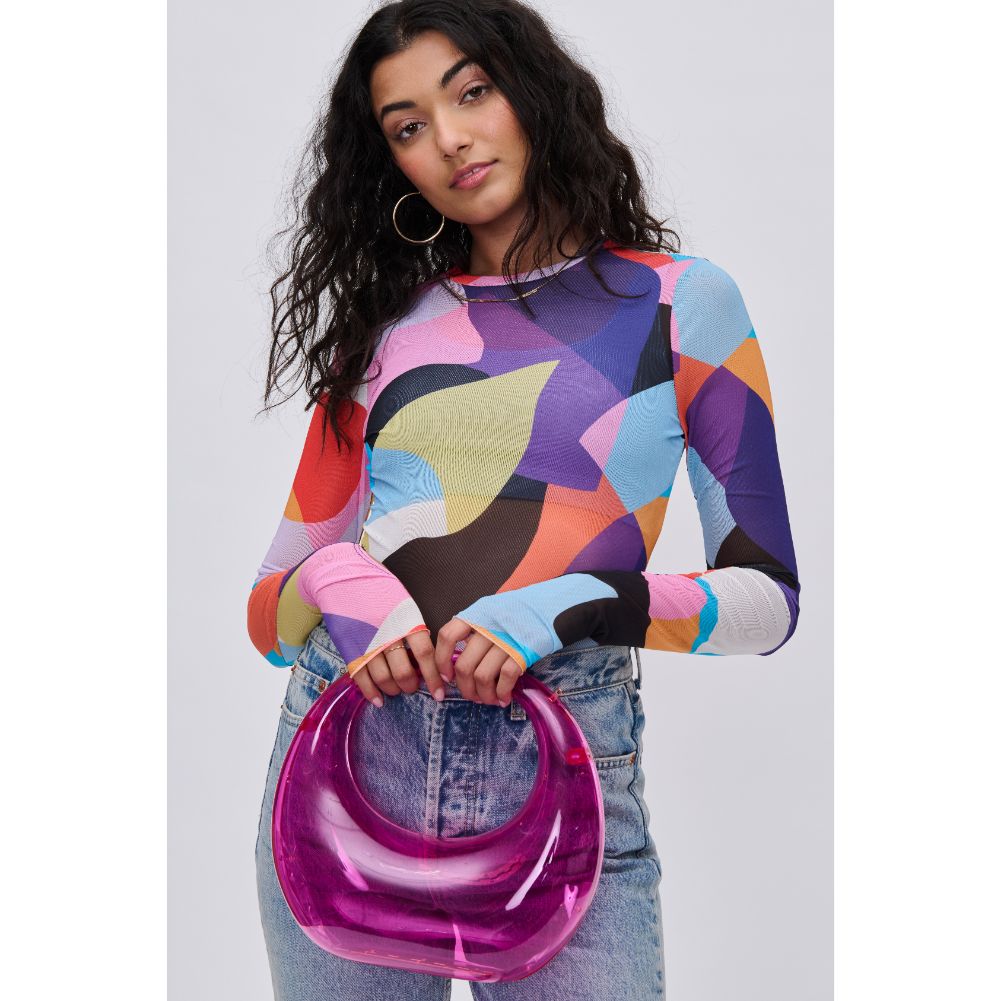 Woman wearing Neon Pink Urban Expressions Bess Evening Bag 840611116963 View 1 | Neon Pink