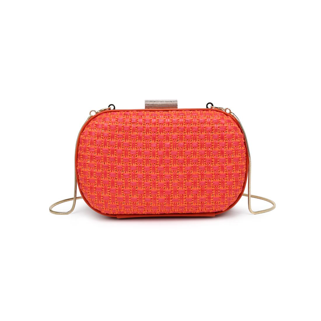 Woman wearing Coral Urban Expressions Cove Evening Bag 840504208324 View 7 | Coral