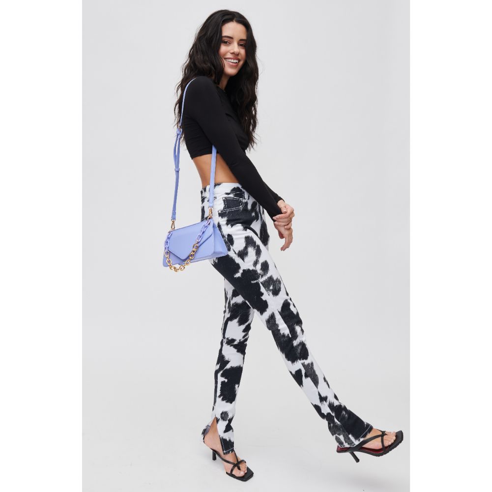 Woman wearing Periwinkle Urban Expressions Lisette Crossbody 840611118288 View 4 | Periwinkle