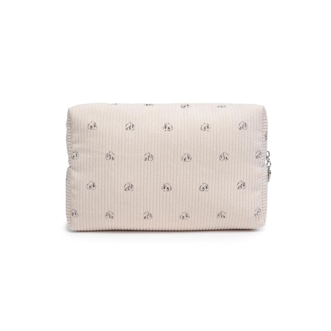 Urban Essentials Cozy Crush - Corduroy Cosmetic & Travel Organizer Pouch 840611196910 View 7 | Off White