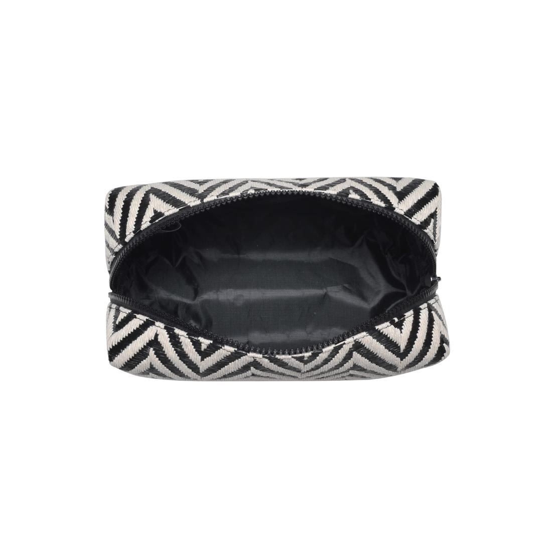 Urban Essentials Chevron Chic Cosmetic & Travel Organizer Pouch 840611152633 View 8 | Black White