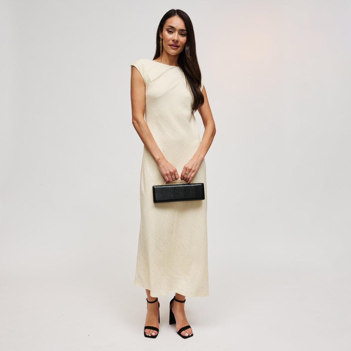 Woman wearing Black Urban Expressions Banks Clutch 840504212062 View 4 | Black