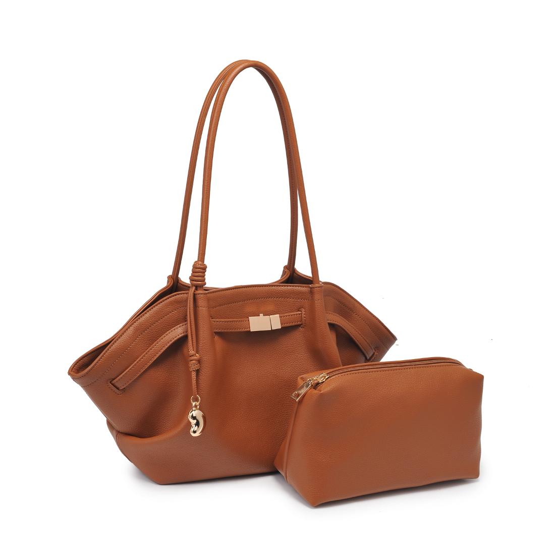 Product Image of Urban Expressions Monroe Satchel 840504200854 View 6 | Tan