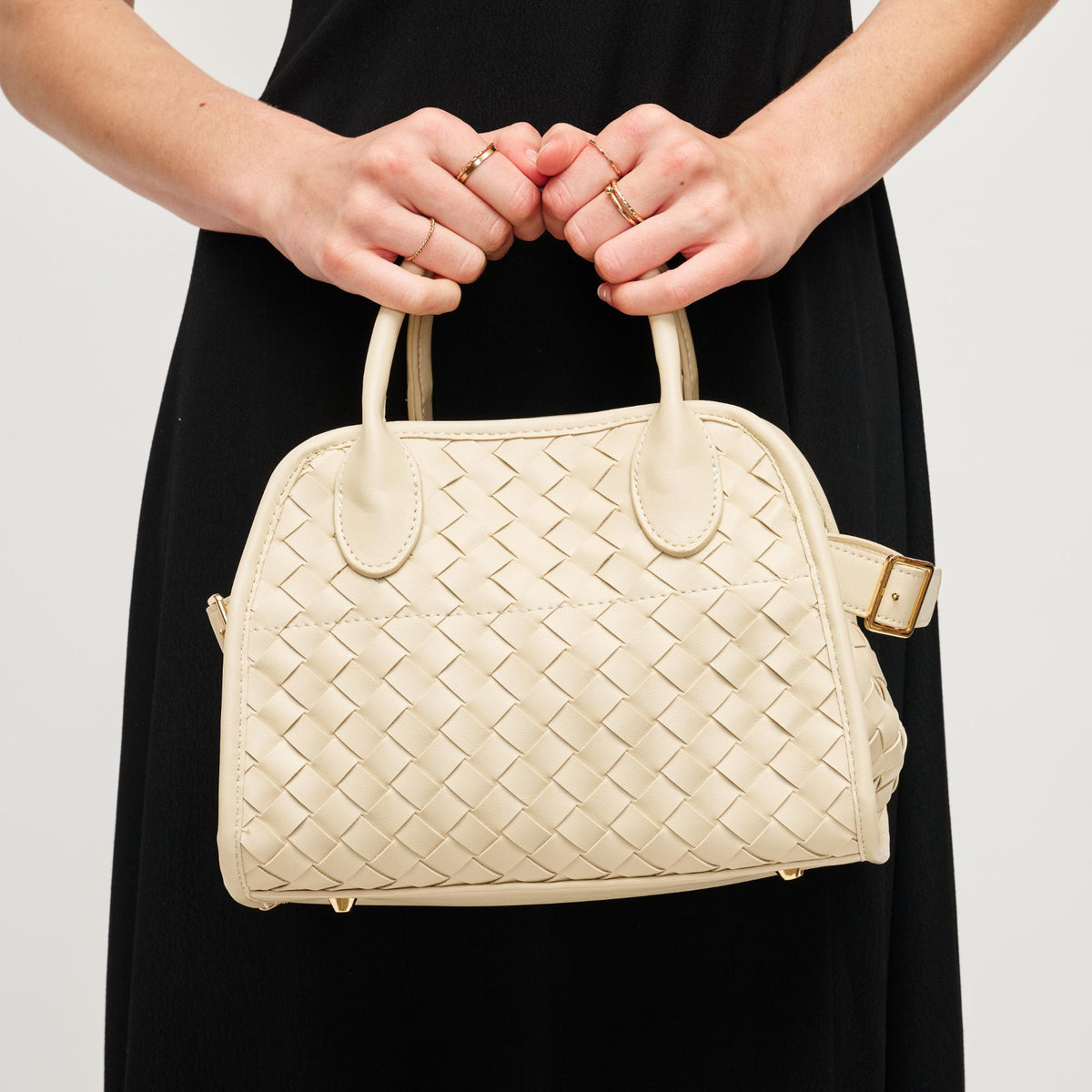 Woman wearing Oatmilk Urban Expressions Kristie Crossbody 840611144959 View 4 | Oatmilk