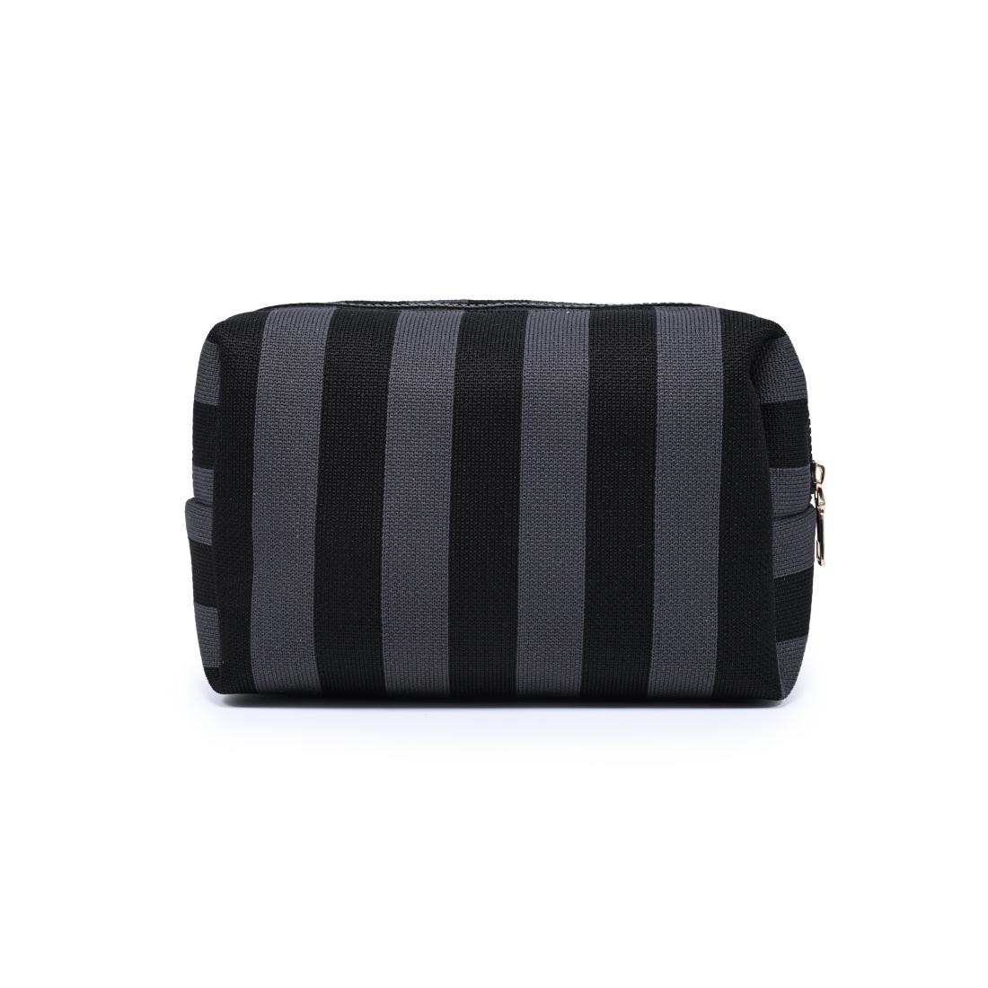 Urban Essentials Essential Stripe Cosmetic & Travel Organizer Pouch 840504207426 View 7 | Black Charcoal