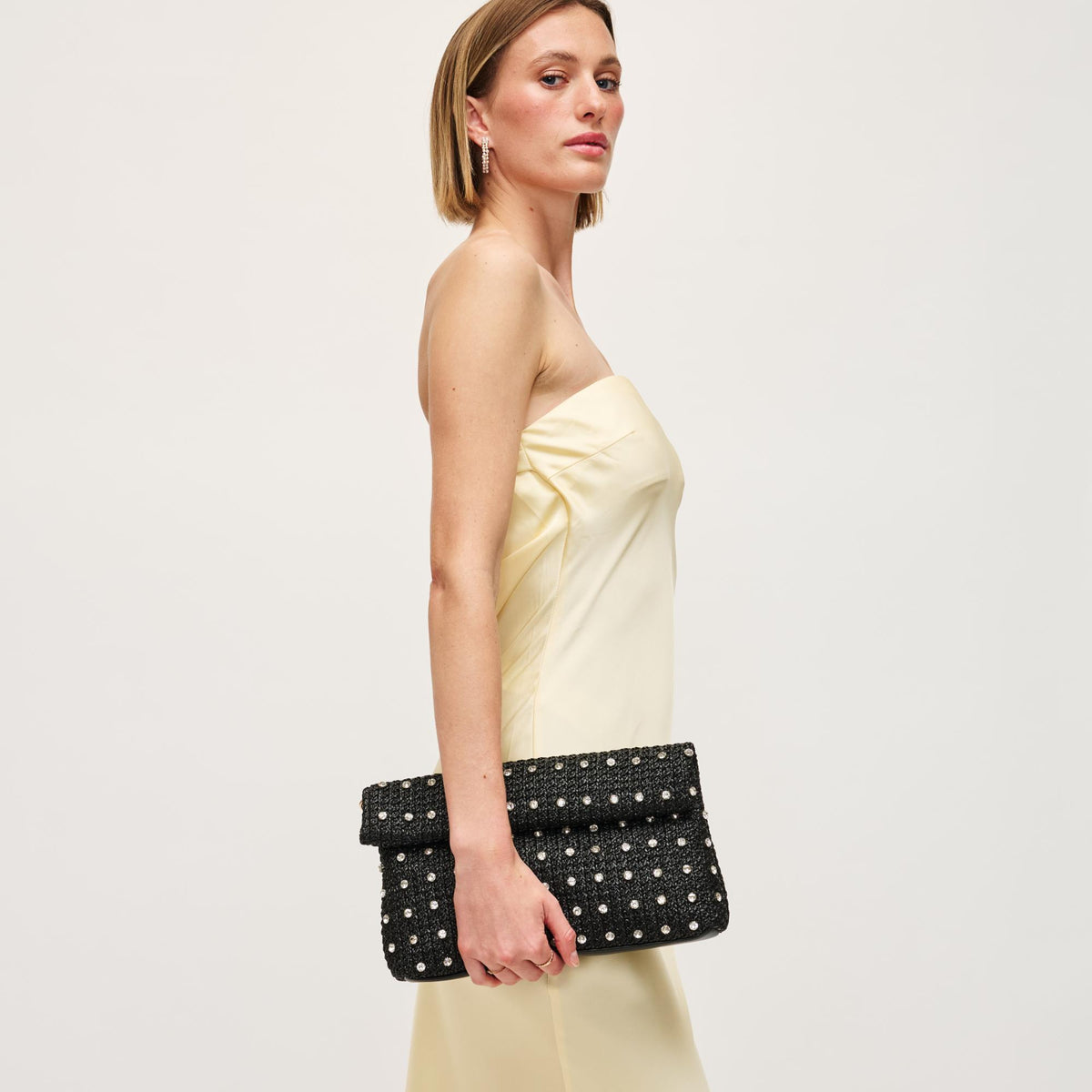 Woman wearing Black Urban Expressions Leila Clutch 840611160430 View 2 | Black