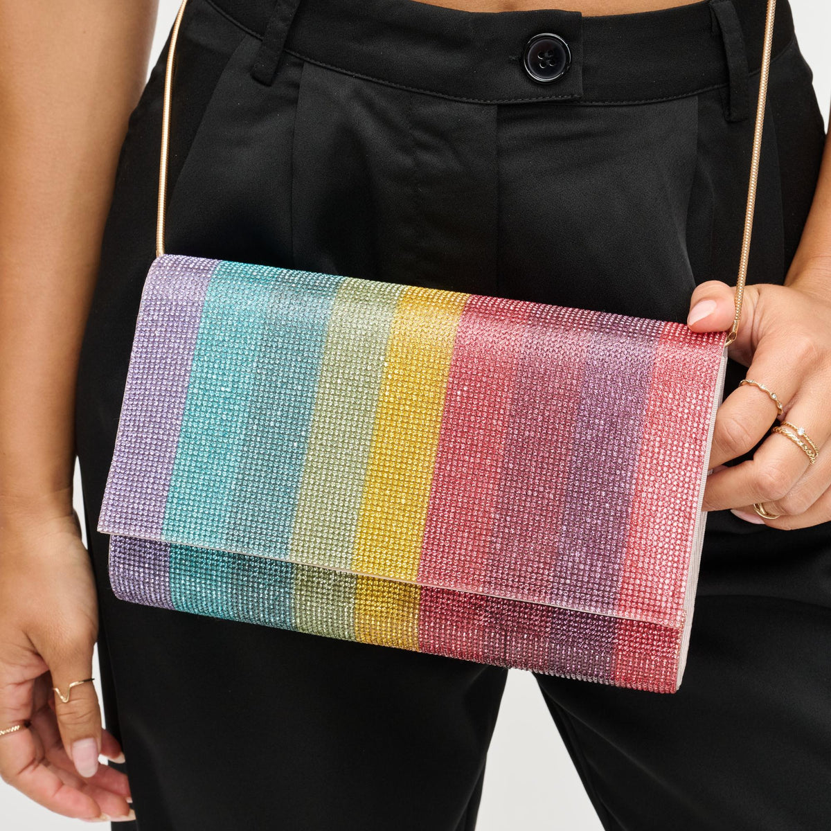 Woman wearing Multi Urban Expressions Bowie Evening Bag 840611142153 View 4 | Multi