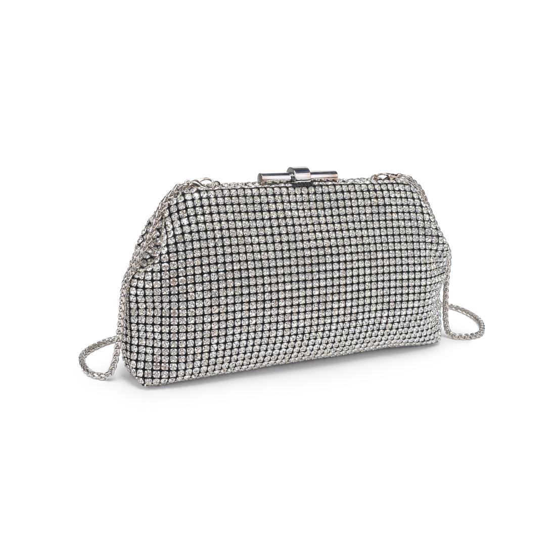 Product Image of Urban Expressions Delfina Evening Bag 840611198655 View 6 | Silver