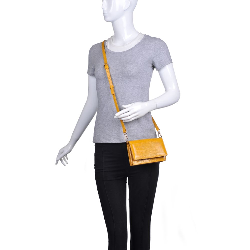 Product Image of Urban Expressions Emma Snake Crossbody 840611173904 View 5 | Mustard