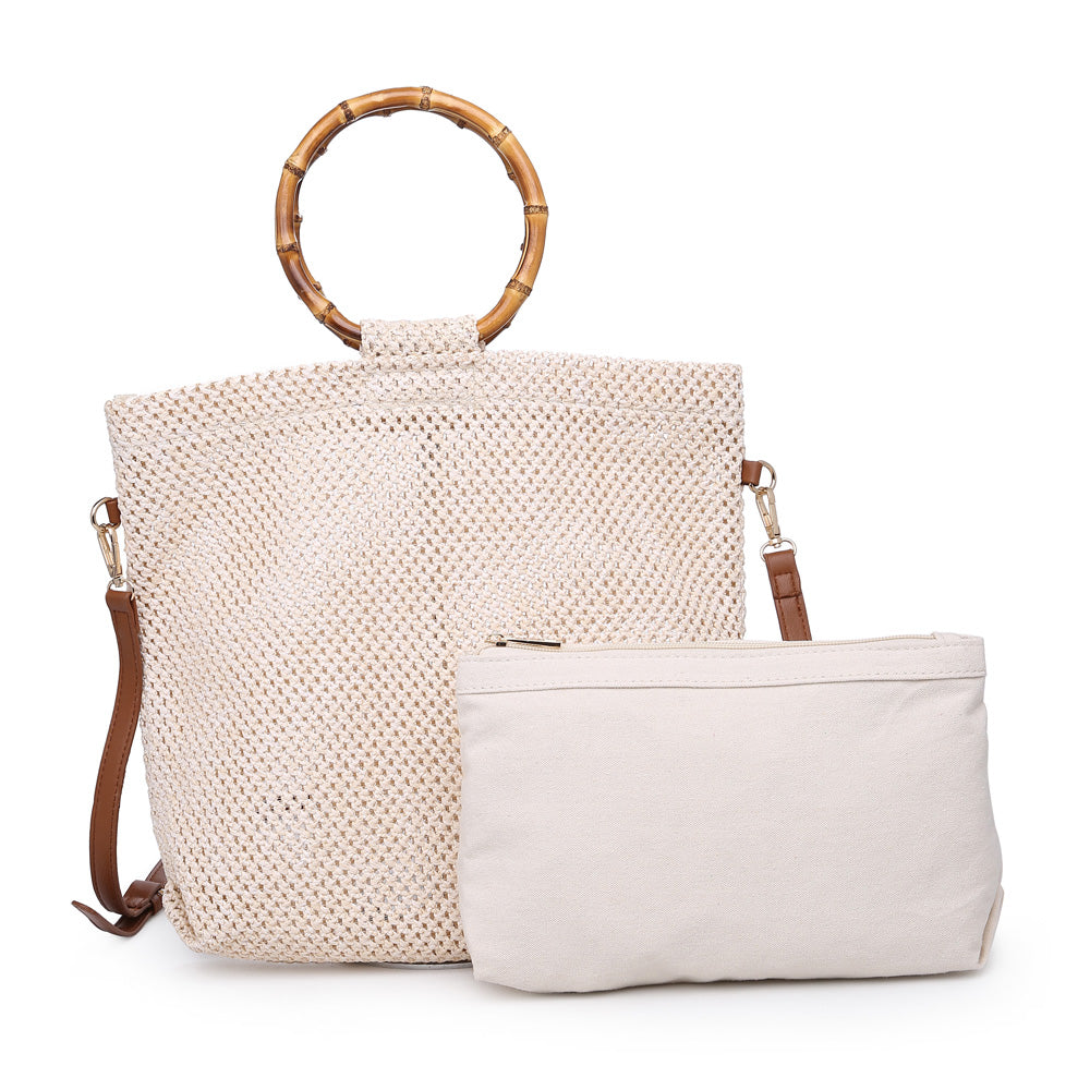 Woman wearing Cream Urban Expressions Hanalei Tote NA-840611159335 View 2 | Cream
