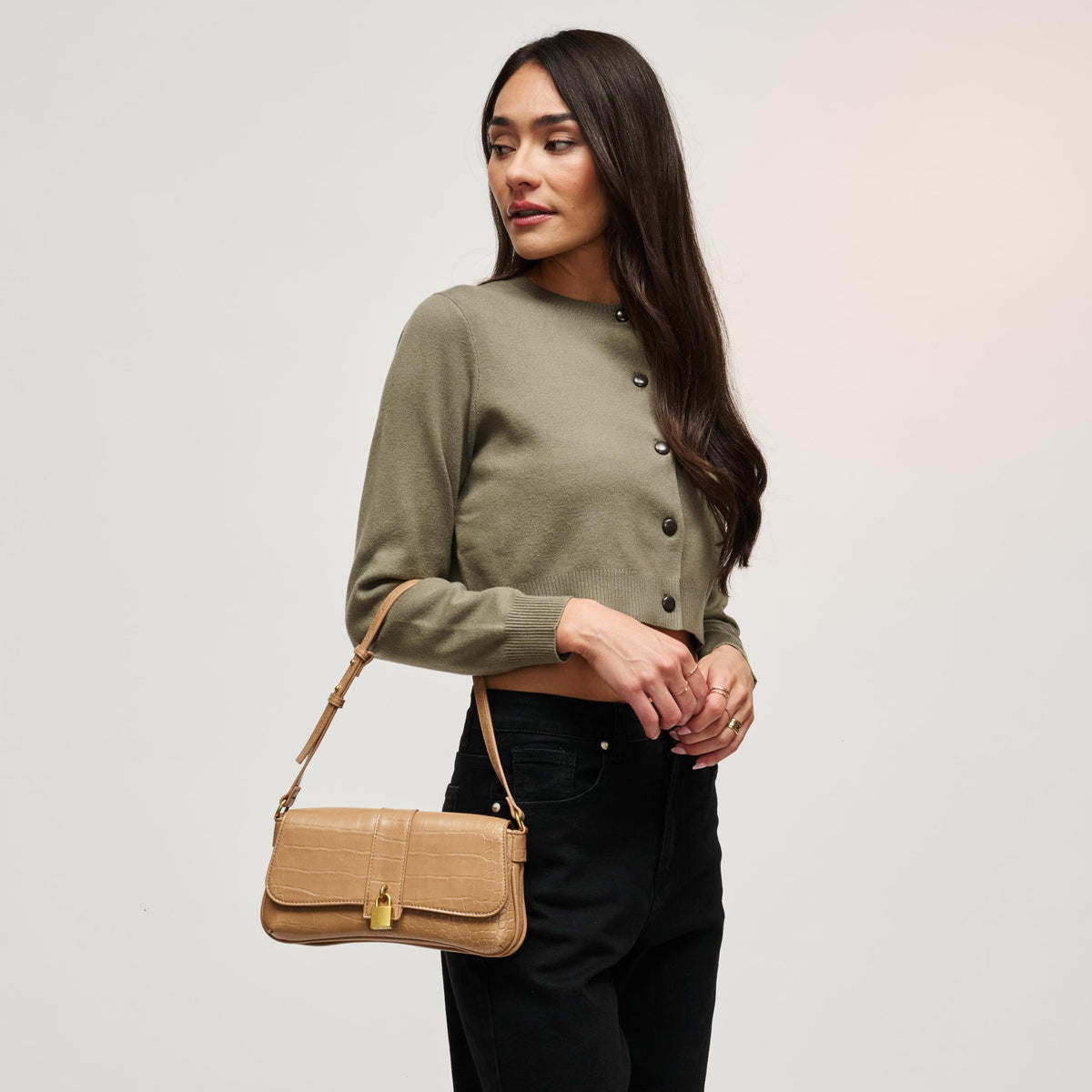 Woman wearing Natural Urban Expressions Marsilee Shoulder Bag 840504212284 View 3 | Natural