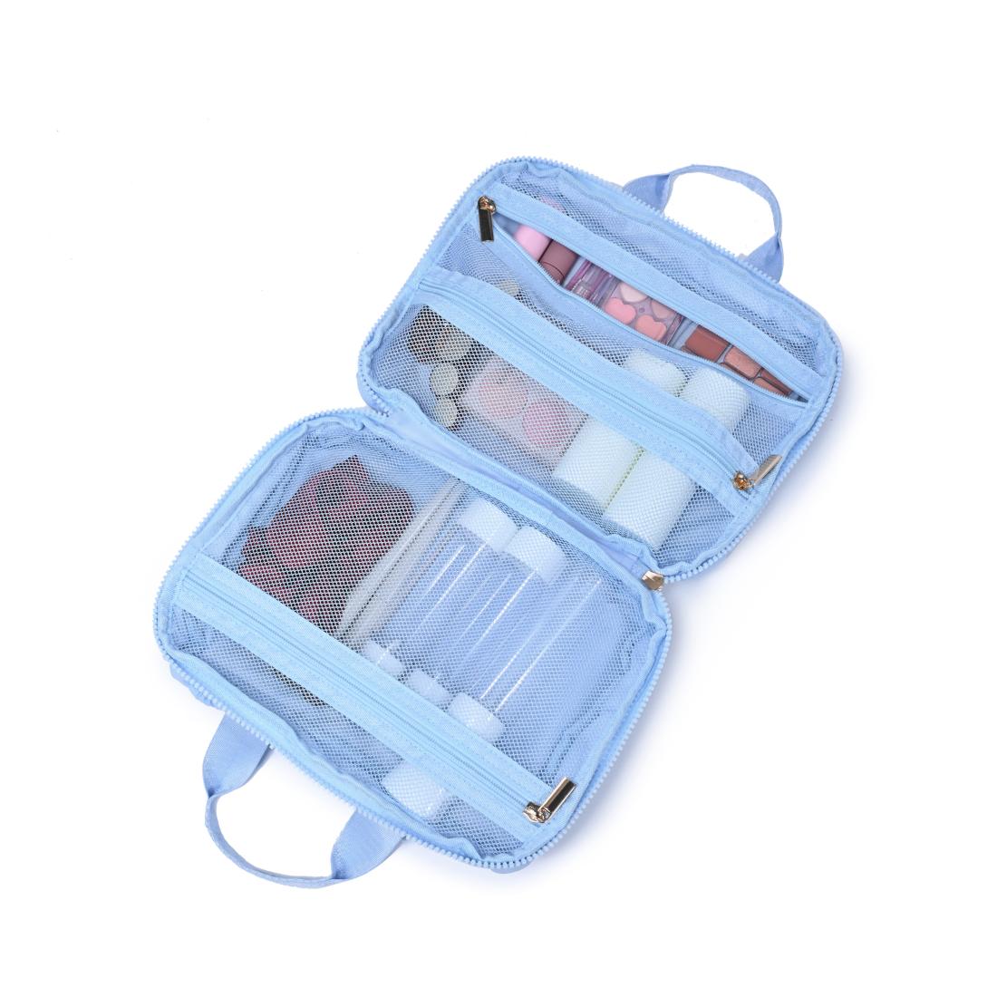 Woman wearing Sky Blue Urban Expressions Petal Plush - Nylon Travel Organizer 840611195197 View 2 | Sky Blue