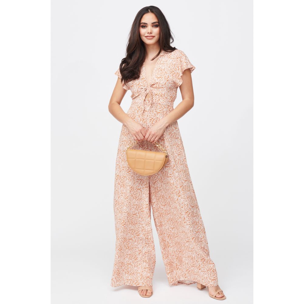Woman wearing Camel Urban Expressions Natalie Crossbody 840611183026 View 3 | Camel