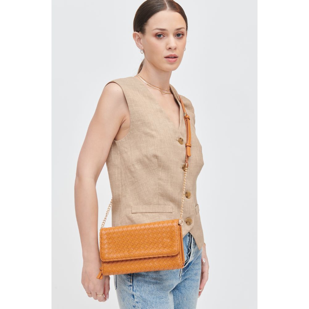 Woman wearing Tan Urban Expressions Wallis Crossbody 840611107534 View 2 | Tan