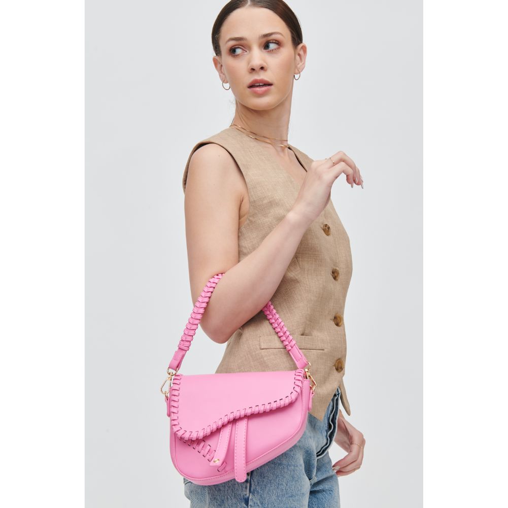 Woman wearing Bubblegum Urban Expressions Sloane Crossbody 840611106940 View 2 | Bubblegum