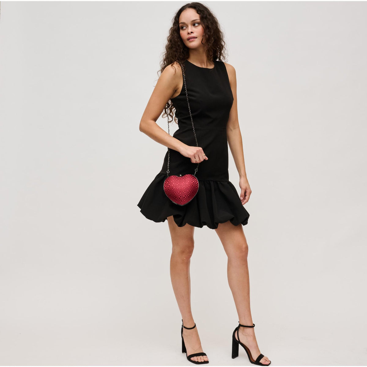 Woman wearing Burgundy Urban Expressions Amara Evening Bag 840611133427 View 3 | Burgundy