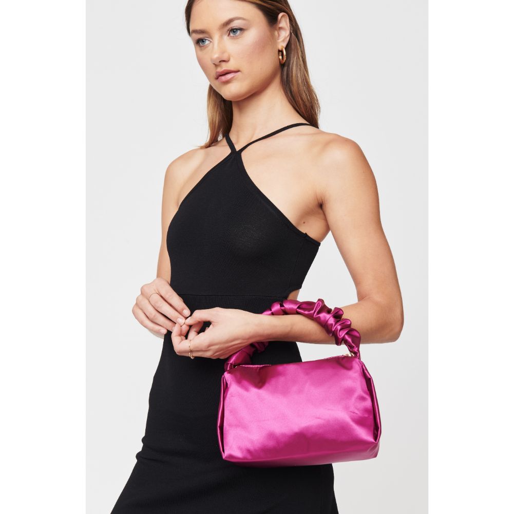 Woman wearing Violet Urban Expressions Serenity Evening Bag 840611100719 View 1 | Violet