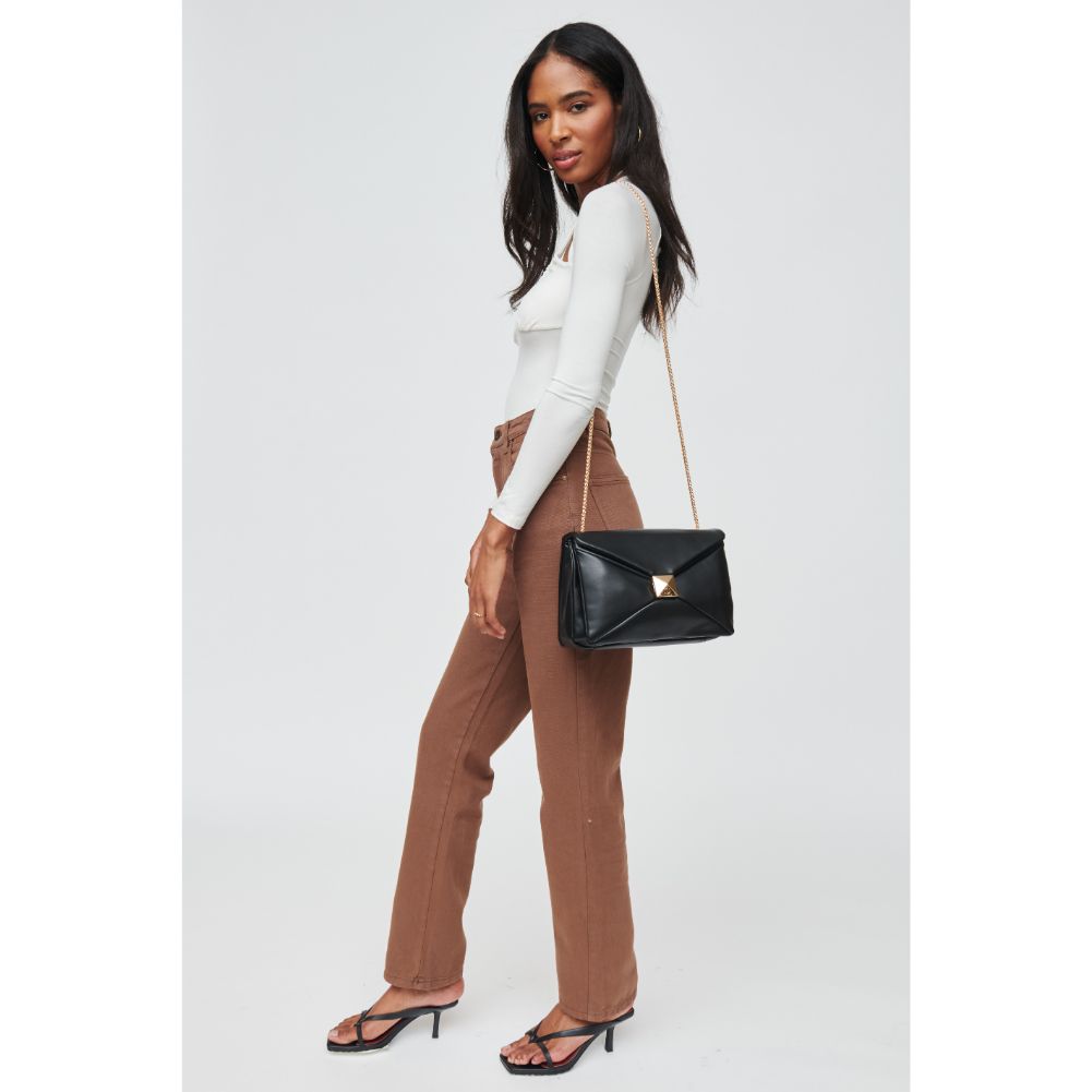 Woman wearing Black Urban Expressions Ribbon Crossbody 840611102805 View 3 | Black