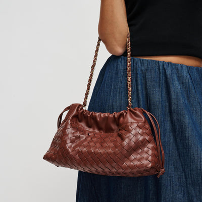Woman wearing Brown Urban Expressions Sawyer Shoulder Bag 840504213625 View 1 | Brown