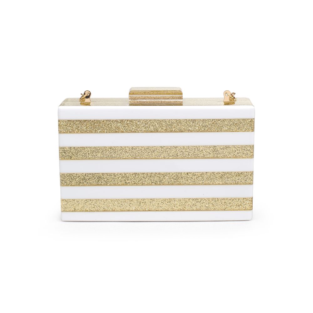 Product Image of Urban Expressions Ariel Evening Bag 840611171368 View 3 | White Gold