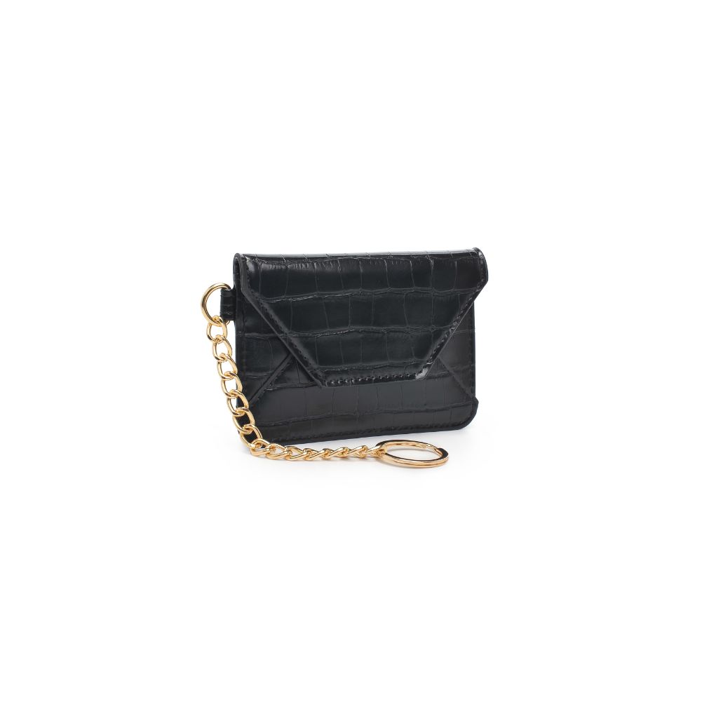Woman wearing Black Urban Expressions Gia - Croco Card Holder 840611181794 View 6 | Black