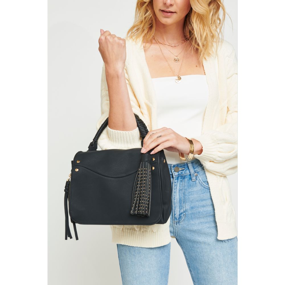 Woman wearing Black Urban Expressions Jonah Satchel 840611144843 View 4 | Black