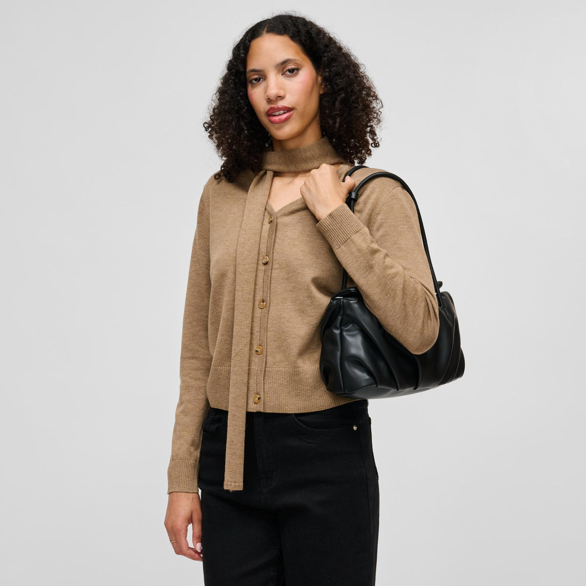Woman wearing Black Urban Expressions Ryker Satchel 840504213274 View 2 | Black