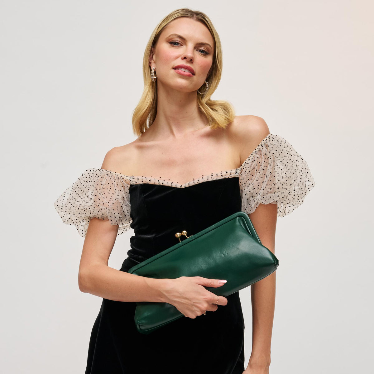 Woman wearing Forest Urban Expressions Kristin Clutch 840611198457 View 1 | Forest
