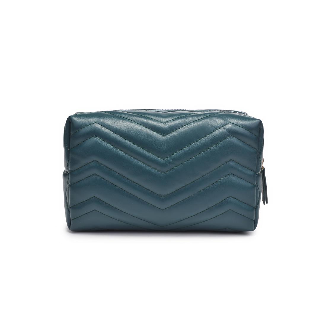 Urban Essentials Chic Stitch Cosmetic & Travel Organizer Pouch 840611197177 View 7 | Emerald