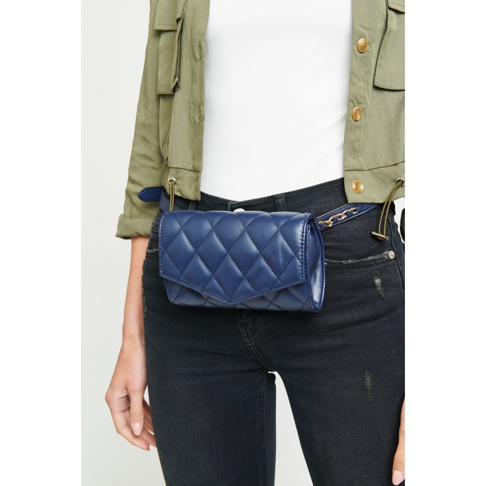 Woman wearing Navy Urban Expressions Rhythm Belt Bag NA-840611154378 View 1 | Navy