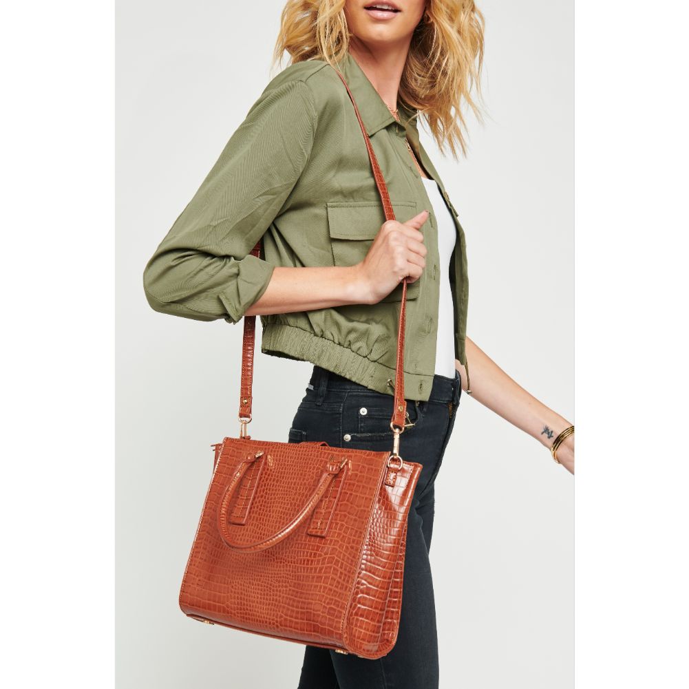 Woman wearing Tan Urban Expressions Josephine Tote 840611167163 View 1 | Tan