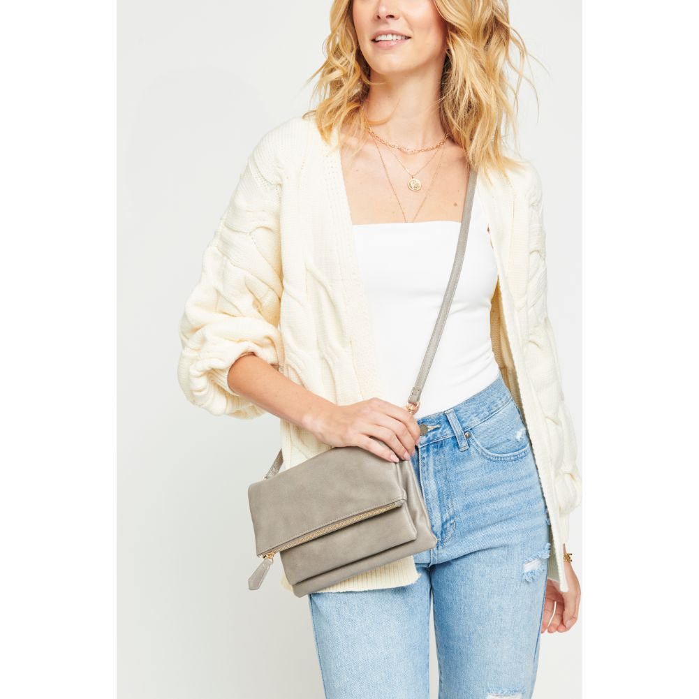 Woman wearing Grey Urban Expressions Freya Crossbody 840611178367 View 1 | Grey