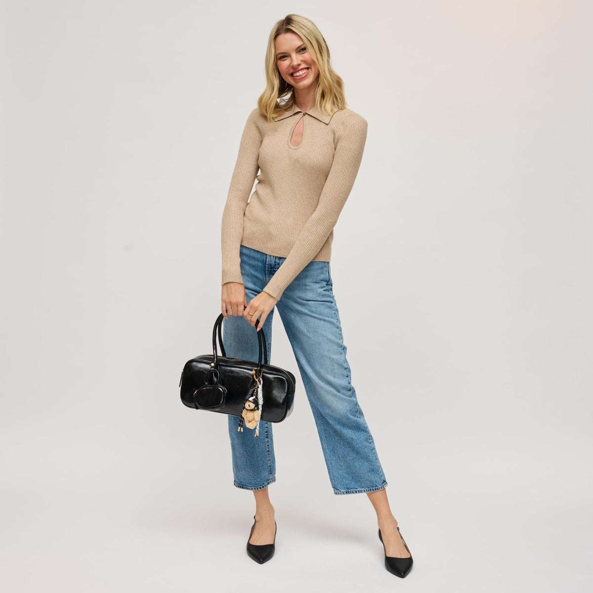 Woman wearing Black Urban Expressions Liora Shoulder Bag 840611198068 View 4 | Black