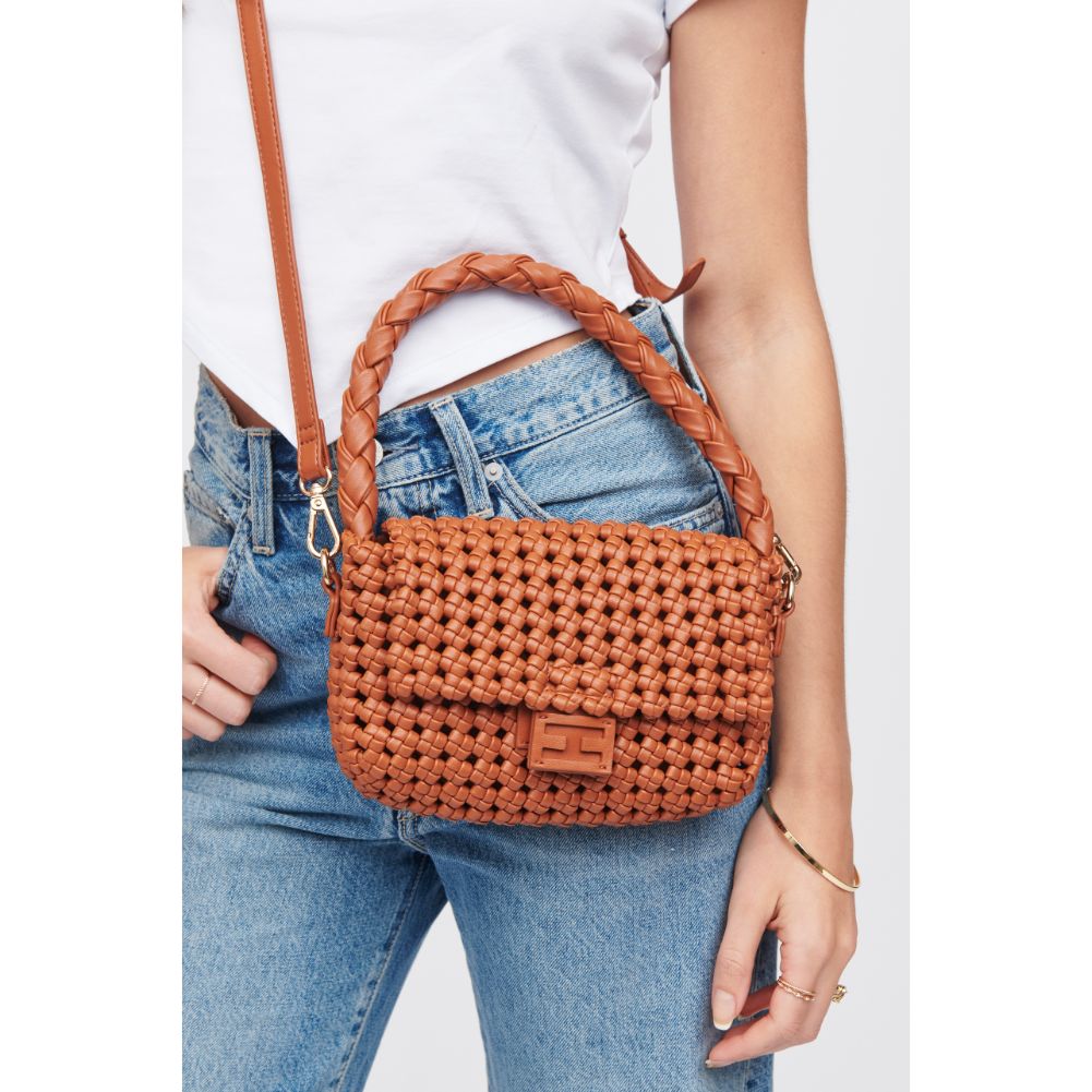 Woman wearing Tan Urban Expressions Imelda Baguette 818209015325 View 1 | Tan