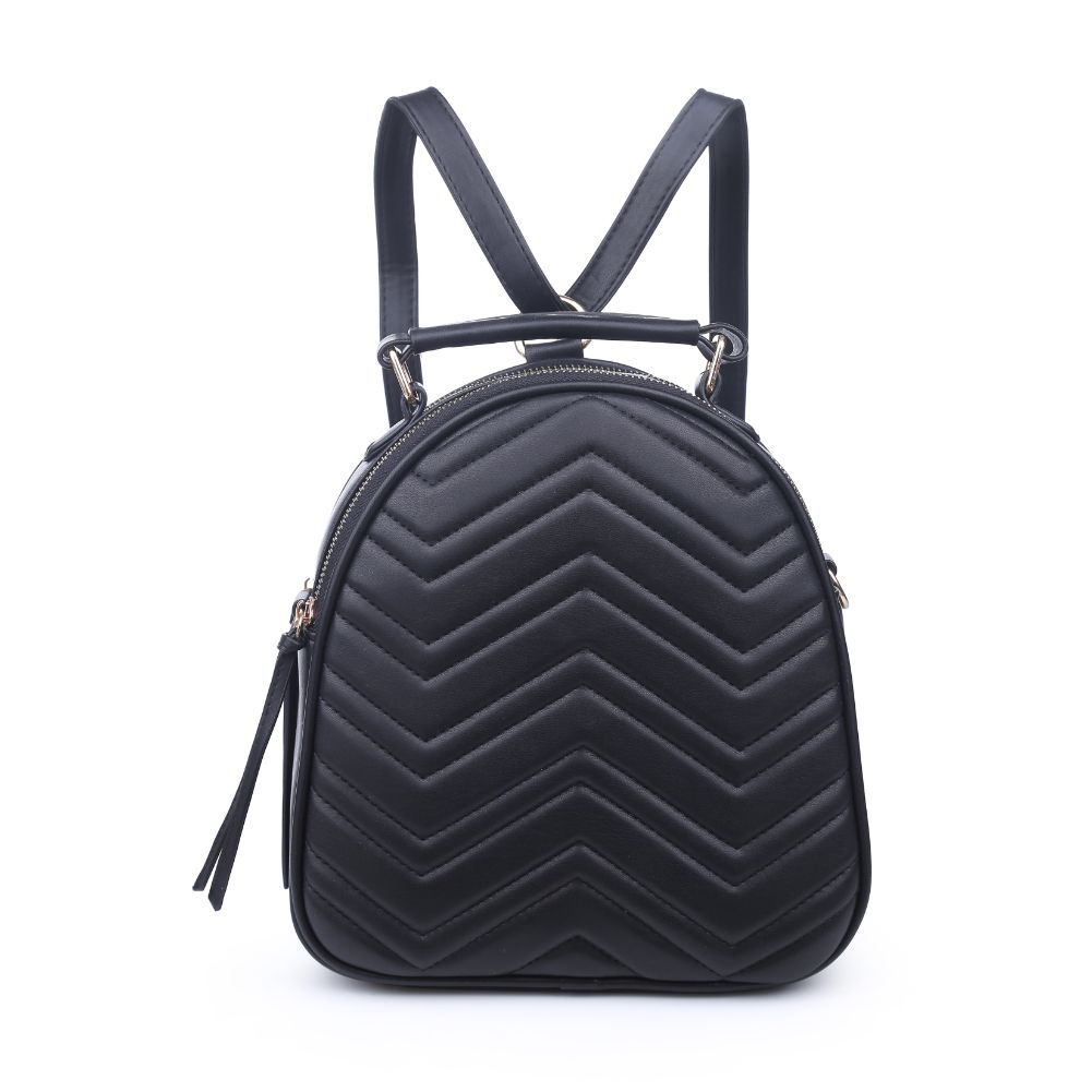 Product Image of Urban Expressions Constance V Stitch Double Zip Backpack 840611168573 View 1 | Black