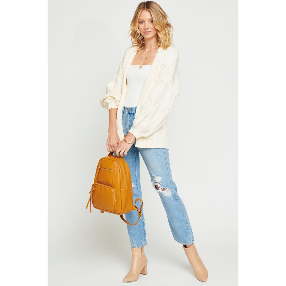Woman wearing Mustard Urban Expressions Preston Backpack 840611175267 View 2 | Mustard