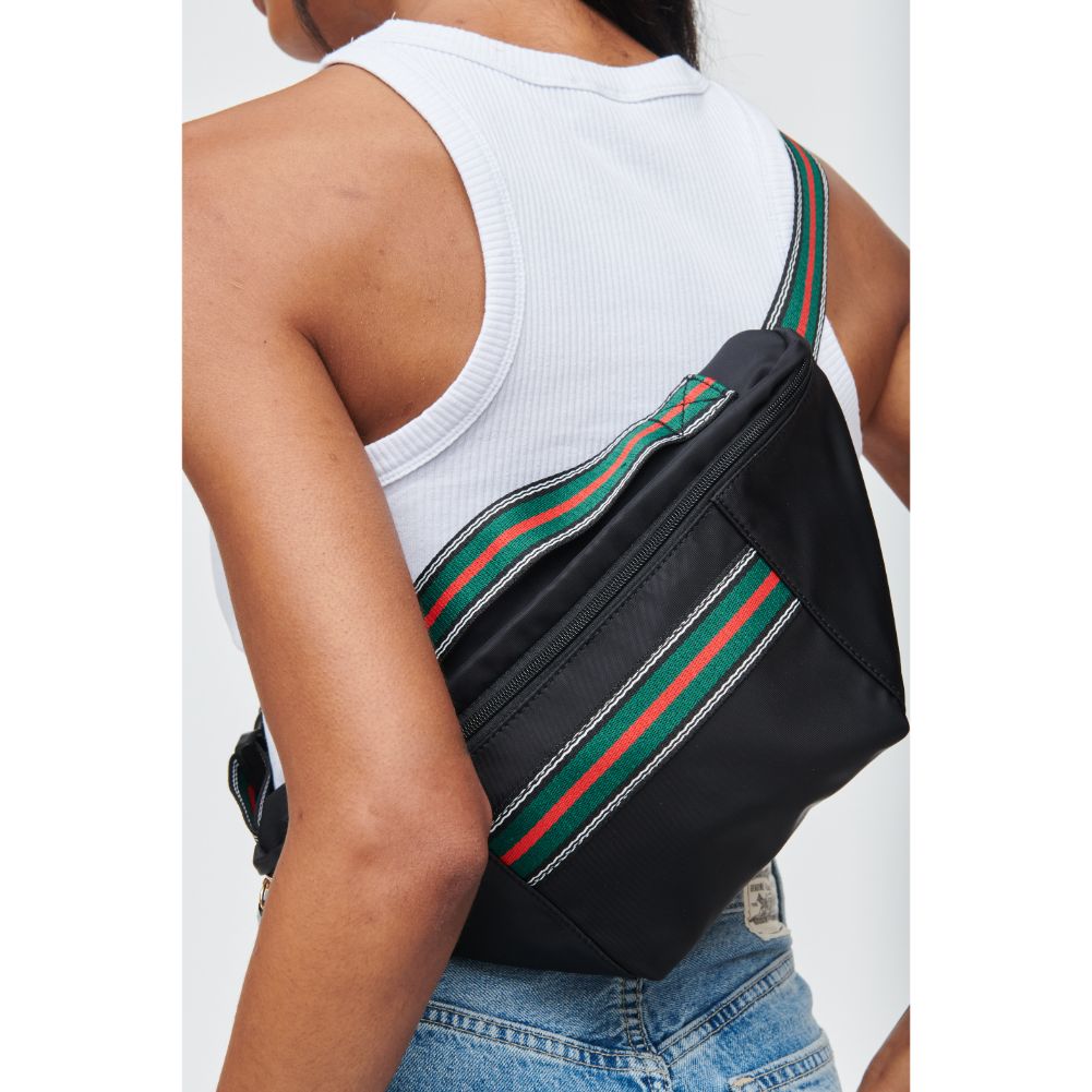 Woman wearing Black Urban Expressions Sammie Belt Bag 840611104175 View 4 | Black