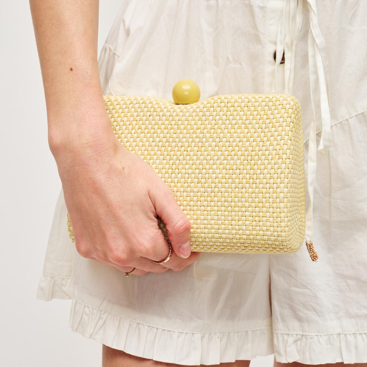 Woman wearing Butter Urban Expressions Marissa Evening Bag 840611152909 View 1 | Butter