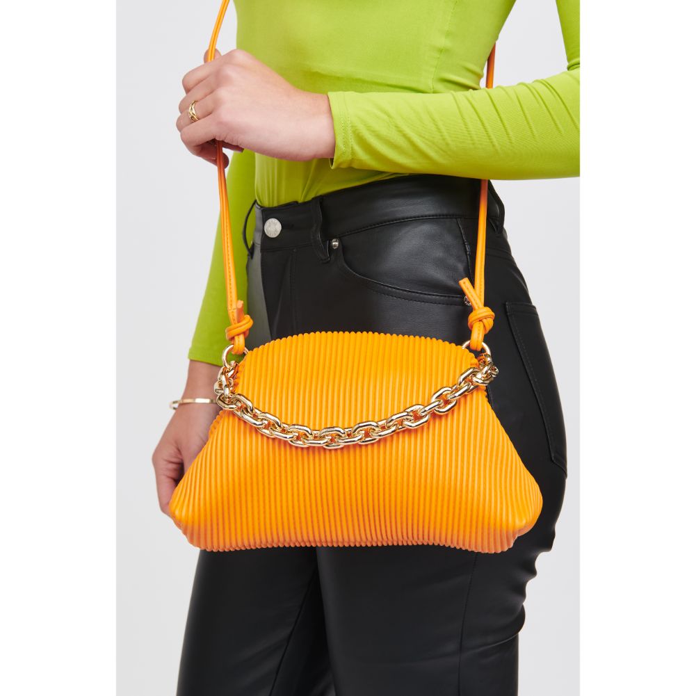 Woman wearing Tangerine Urban Expressions Analisa Crossbody 818209015530 View 4 | Tangerine