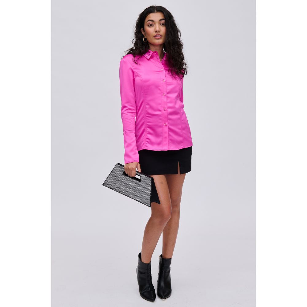 Woman wearing Silver Black Urban Expressions Zinc Evening Bag 840611114334 View 3 | Silver Black