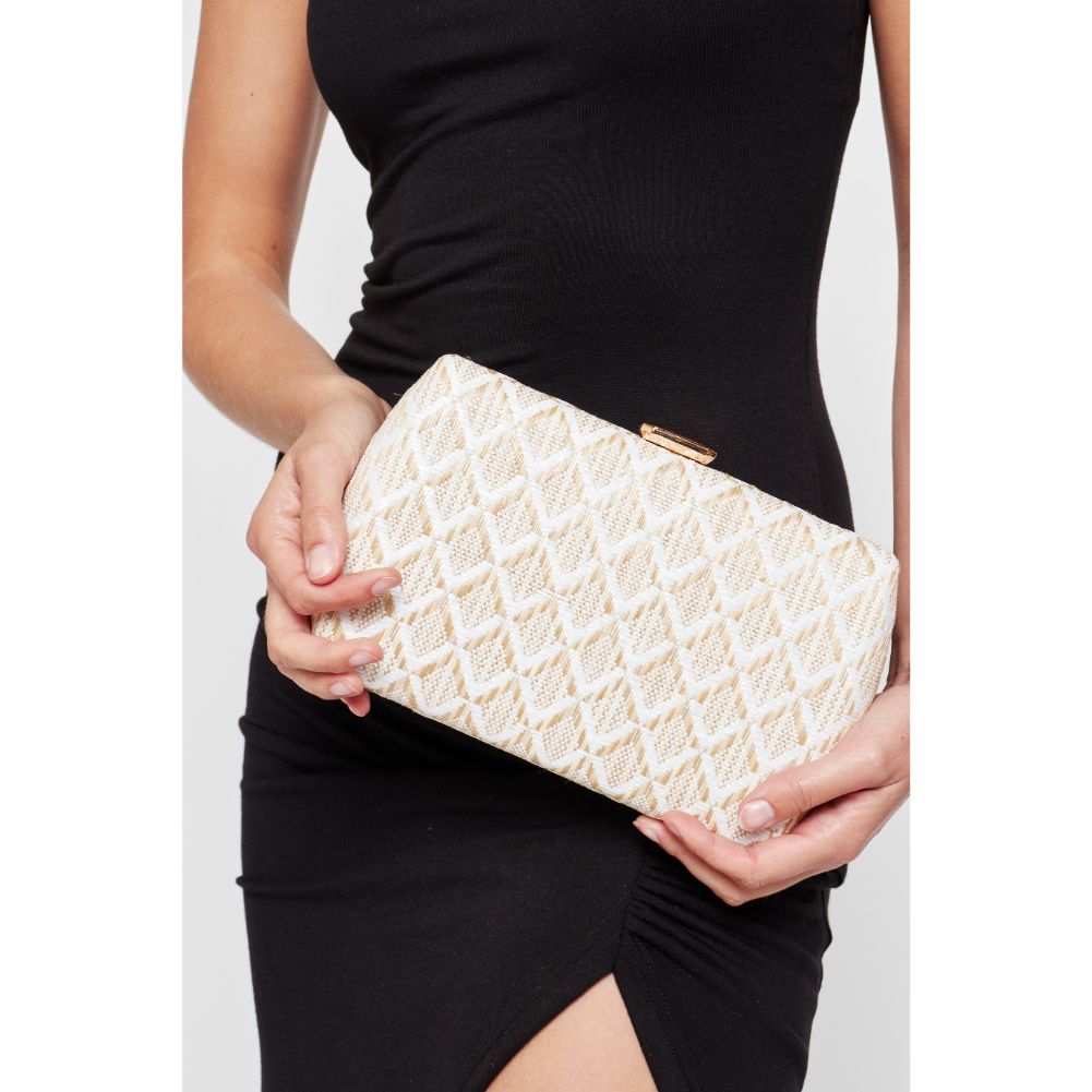 Woman wearing White Urban Expressions Nashville Evening Bag 840611179944 View 2 | White