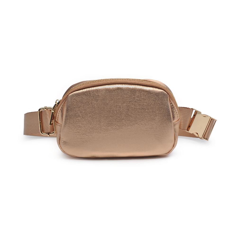 Woman wearing Gold Urban Expressions Santi Belt Bag 840611190406 View 5 | Gold