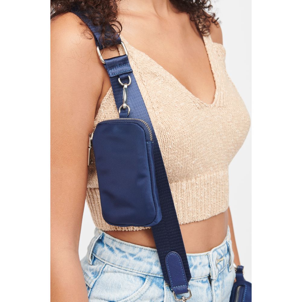 Woman wearing Midnight Urban Expressions Joss - Nylon Crossbody 840611184184 View 4 | Midnight