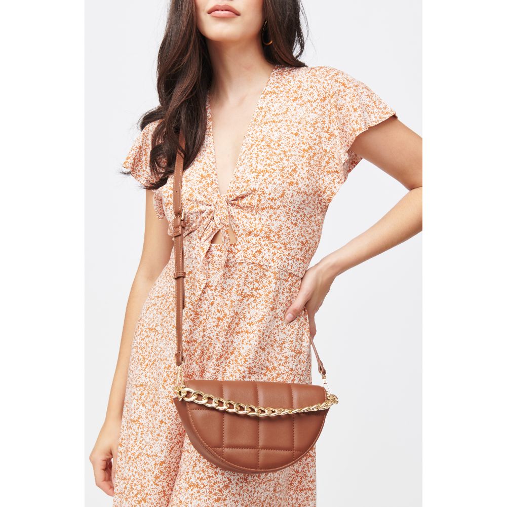 Woman wearing Chocolate Urban Expressions Natalie Crossbody 840611183033 View 1 | Chocolate