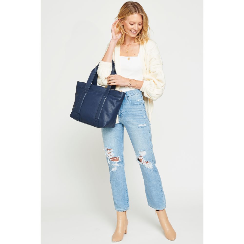 Woman wearing Midnight Blue Urban Expressions Finn Tote NA-840611156051 View 2 | Midnight Blue