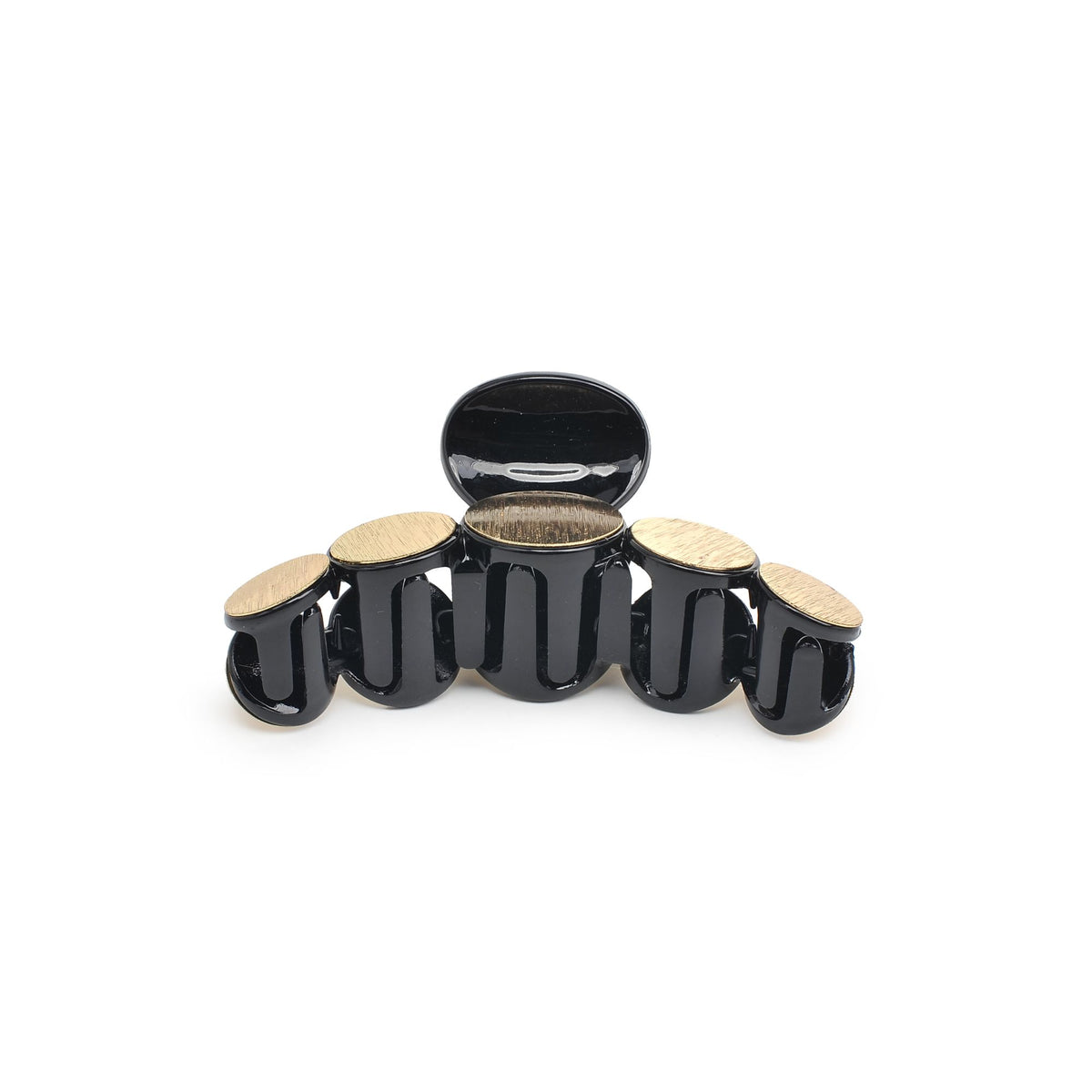 Urban Expressions Metallic Disc Plated Hair Claw - 2 Pack Hair Claw 818209013918 View 2 | Black Gold
