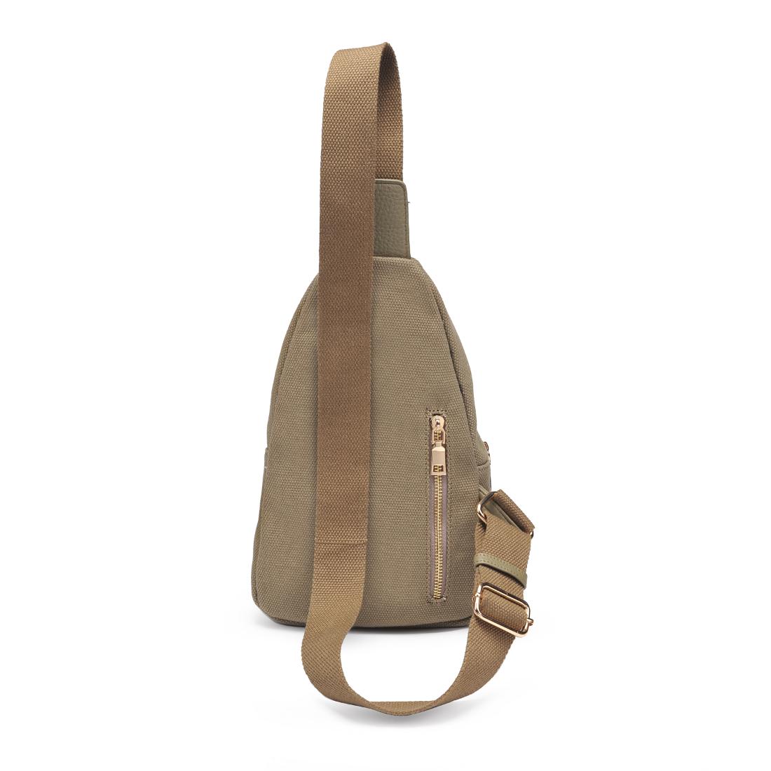 Urban Expressions Zephyr - Canvas Sling Backpack 840611196279 View 3 | Olive