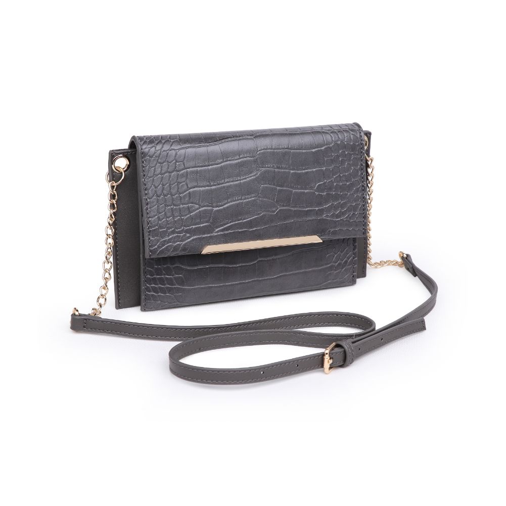 Product Image of Urban Expressions Asher Croc Crossbody 840611165381 View 6 | Gunmetal